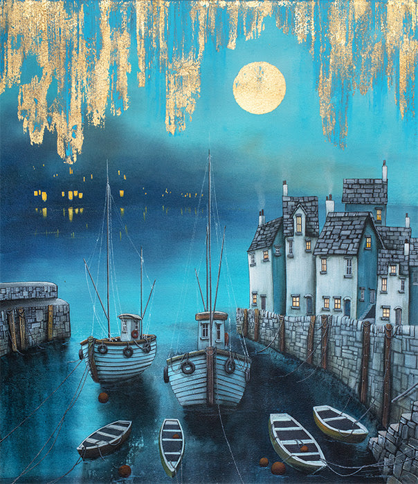 moon river mounted print by artist dale bowen