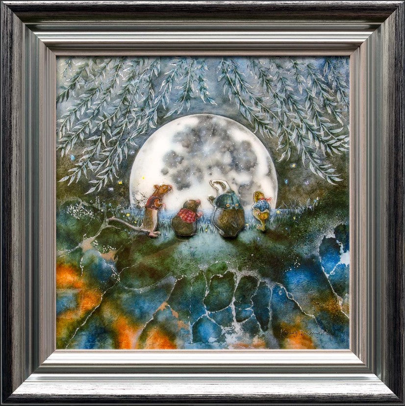 moonazing in the willows framed by kerry darlington