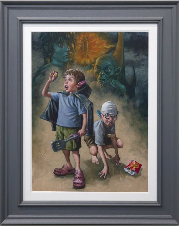 my preciousss canvas print framed in grey by artist craig davison