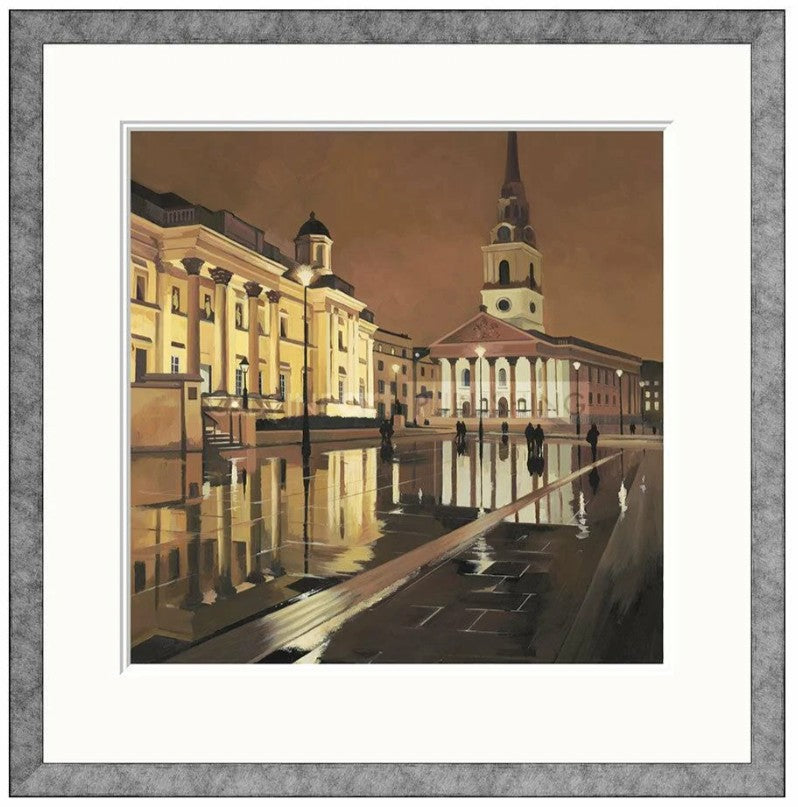 nigth time view london framed print by artist jo quigley