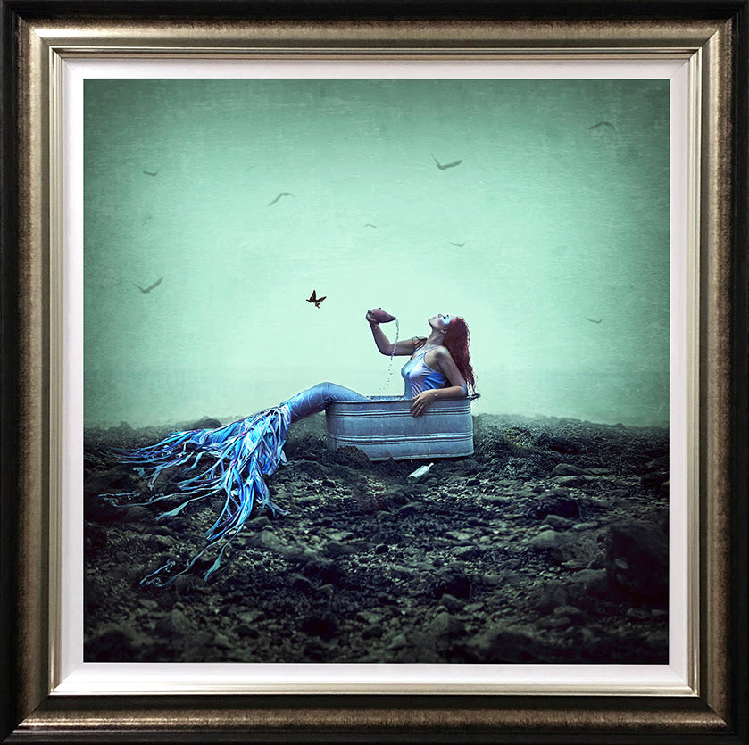 no one likes a dirty beach deluxe framed print by artist michelle mackie