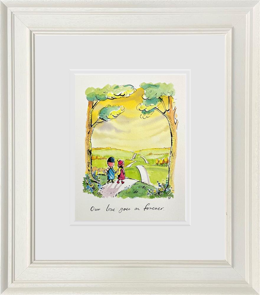 our love goes on forever original framed sketch by artist michael abrams