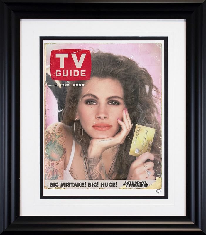 pretty woman tv guide print framed in black by artist jj adams