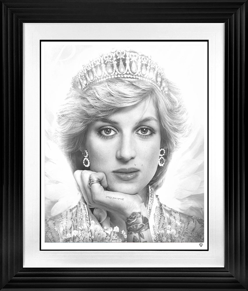 public life and love black and white print framed in black by artist jj adams