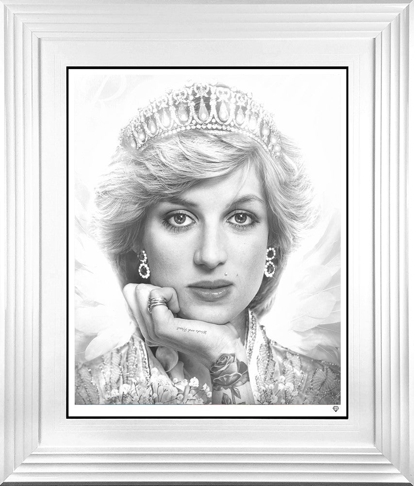 public life and love black and white print framed in white by artist jj adams