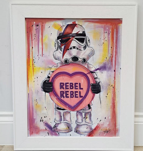 rebel rebel framed original by artist deborah cauchi