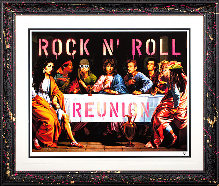 rock n roll reunion studio stencil collection framed print variation 3 by artist jj adams