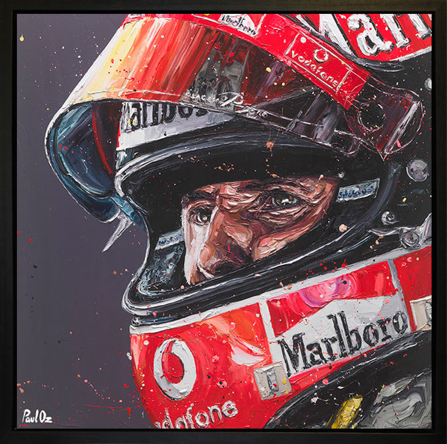 schumi 18 wall of champions framed print by artist paul oz