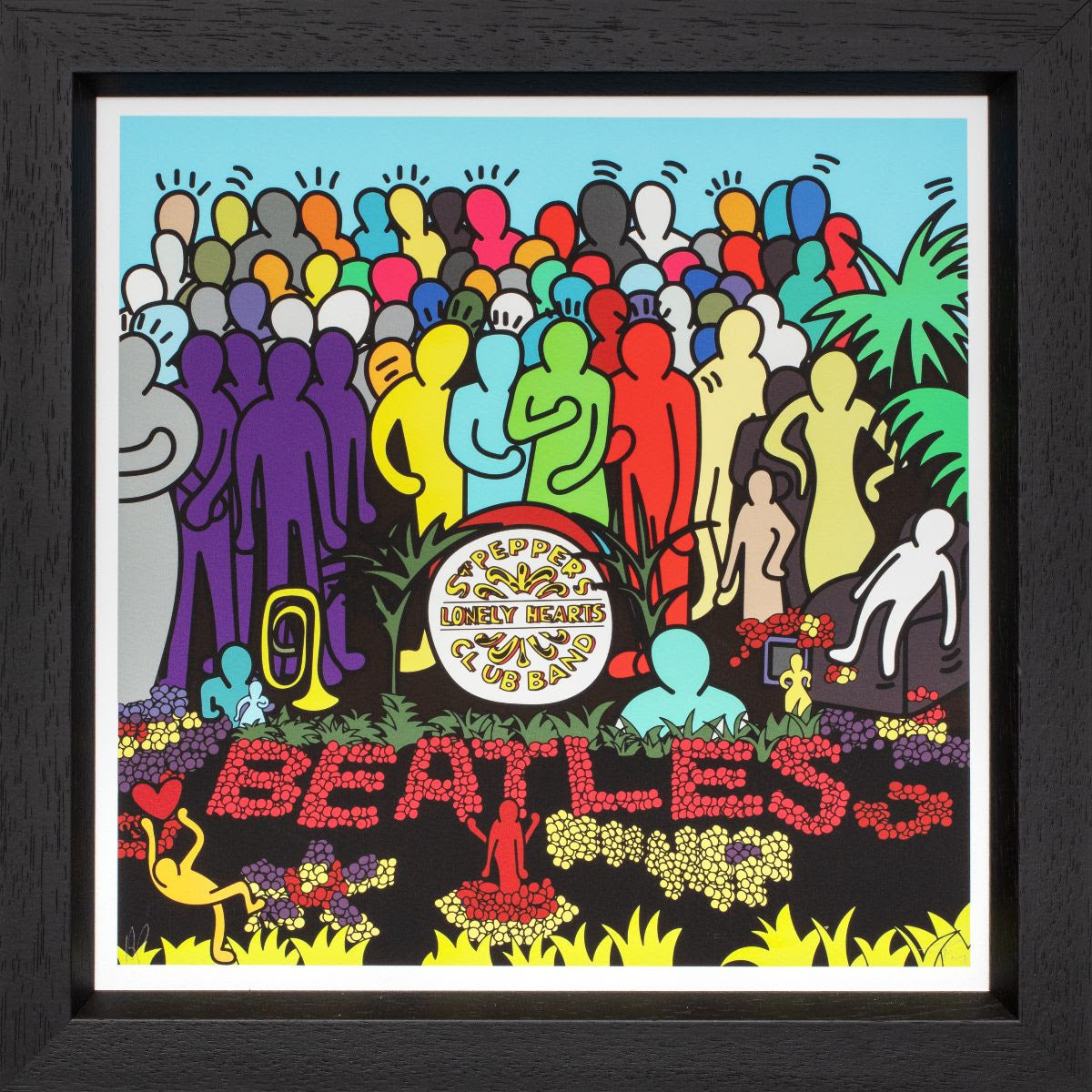 sgt peppers lonely hearts club band album cover print framed in black by artist tboy