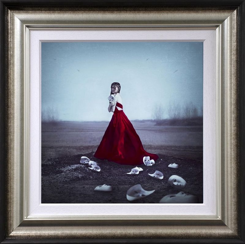 shedding masks framed print by artist michelle mackie