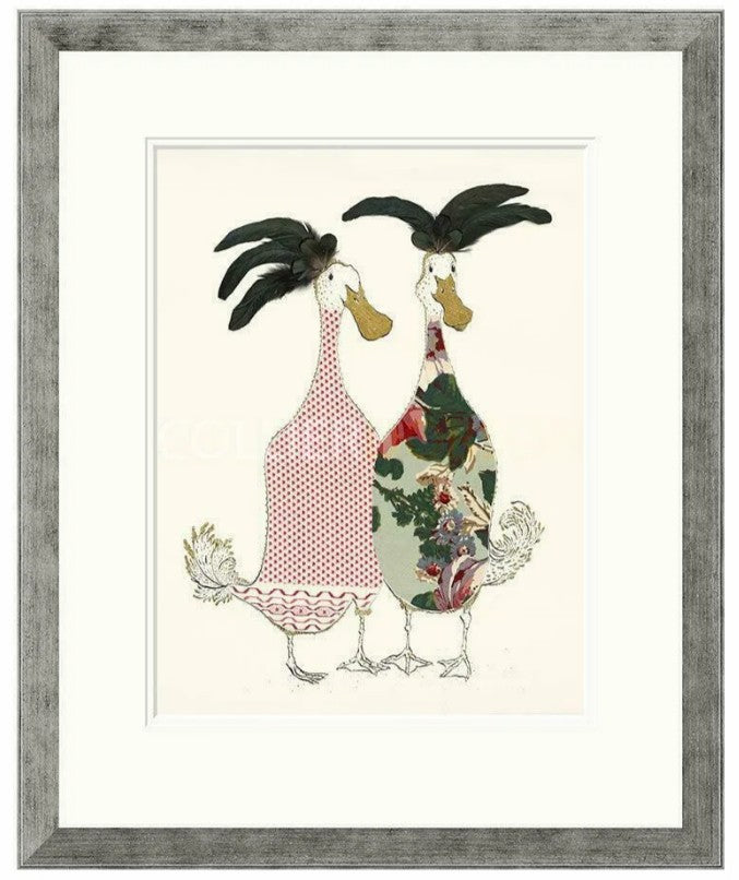side parting print framed in pewter by artist anna wright