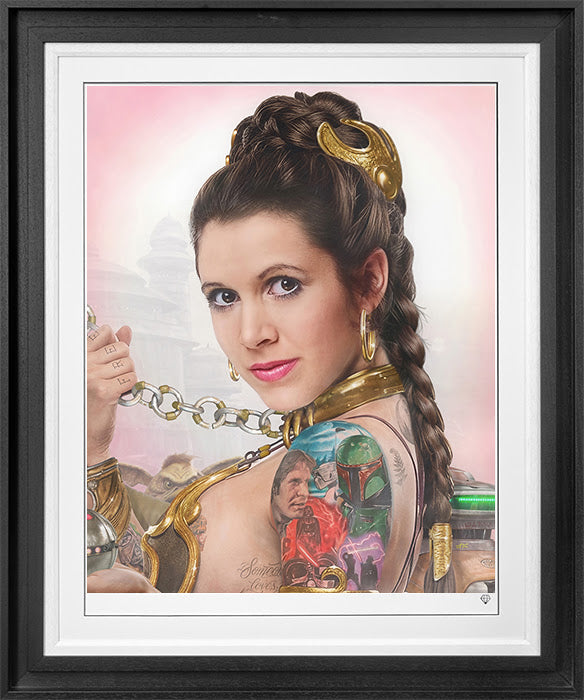 slave leia tattoo colour deluxe print framed by artist jj adams
