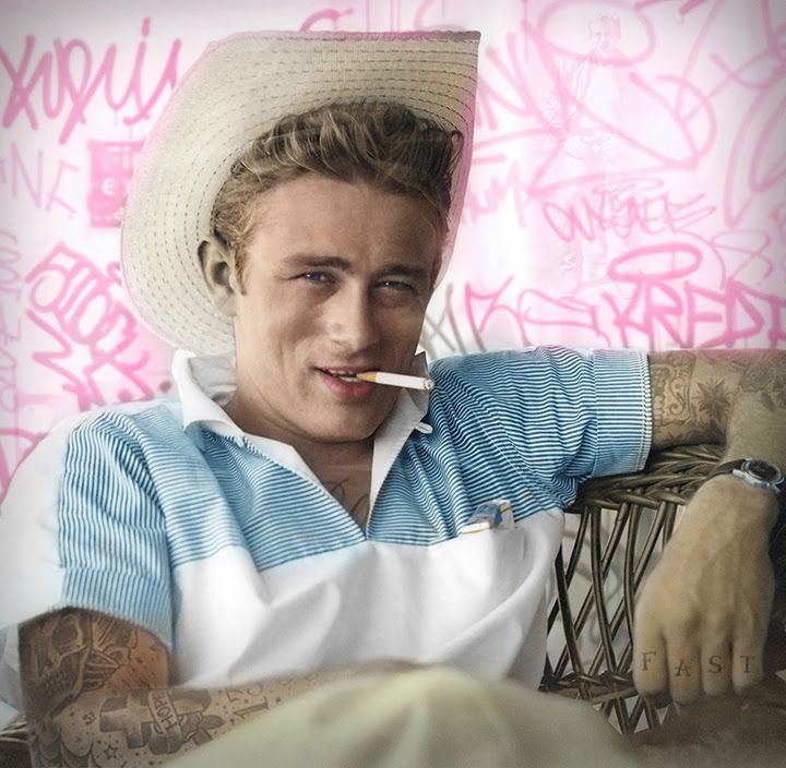 smoking gun james dean colour print by artist jj adams