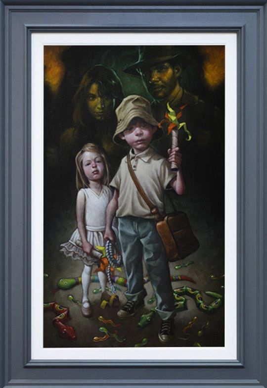 snakes whyd it have to be snakes canvas print framed in grey by artist craig davison