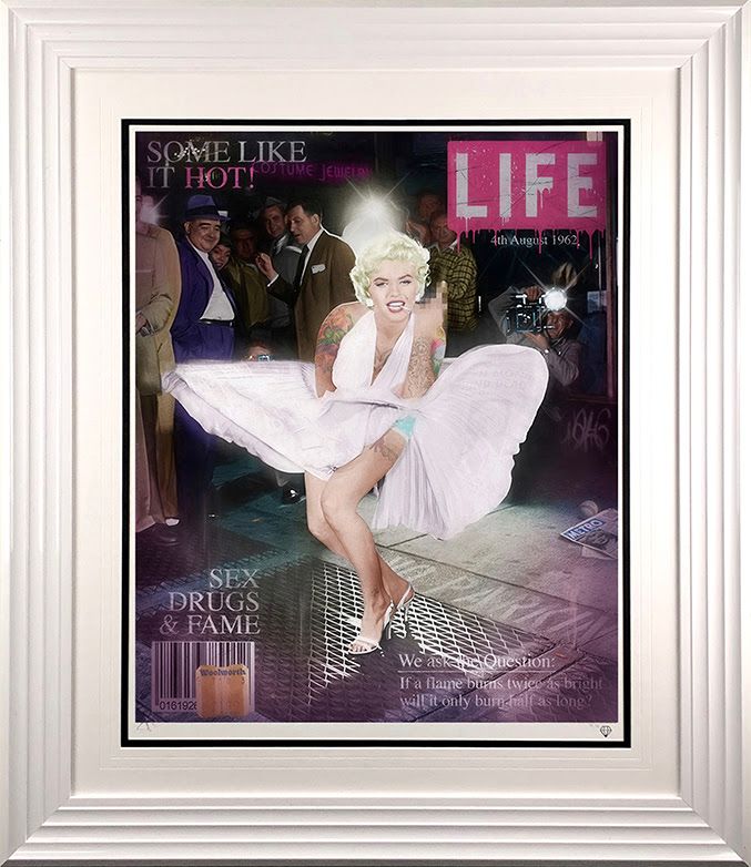 some like it hot colour print framed in white by artist jj adams