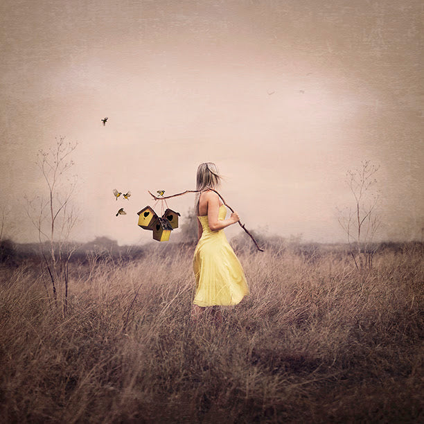 spring in her step print by artist michelle mackie