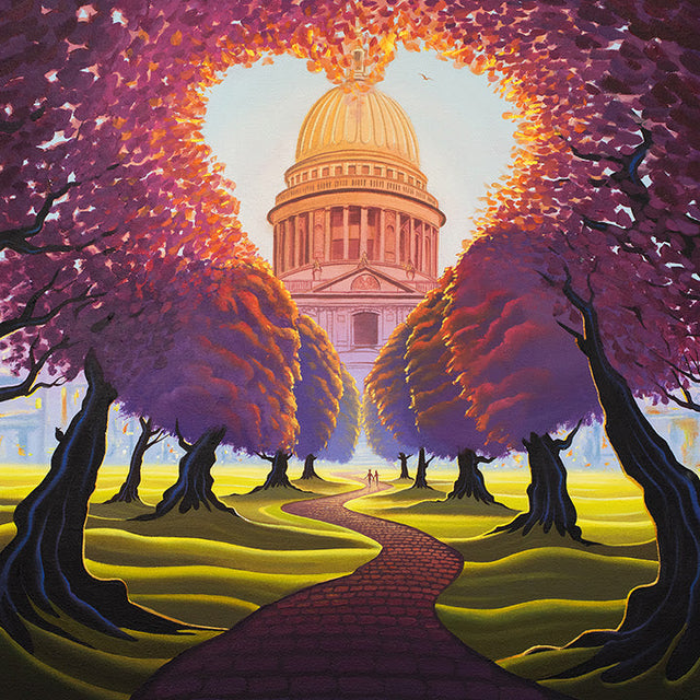 st pauls romance mounted print by artist derrick fielding