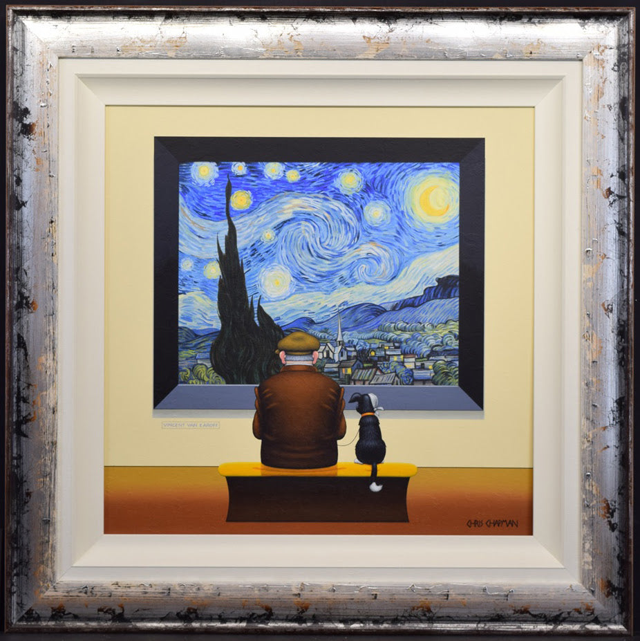 starry night framed print on canvas by artist chris chapman
