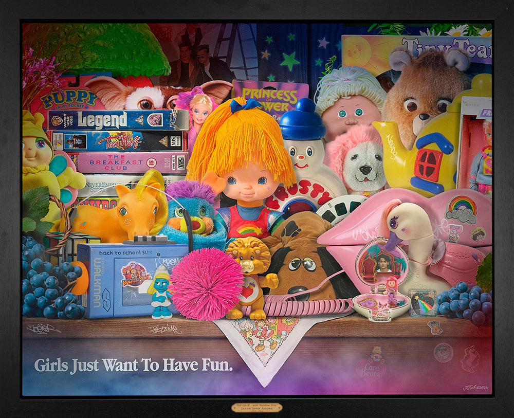 still life iii girls just want to have fun framed original by artist JJ Adams