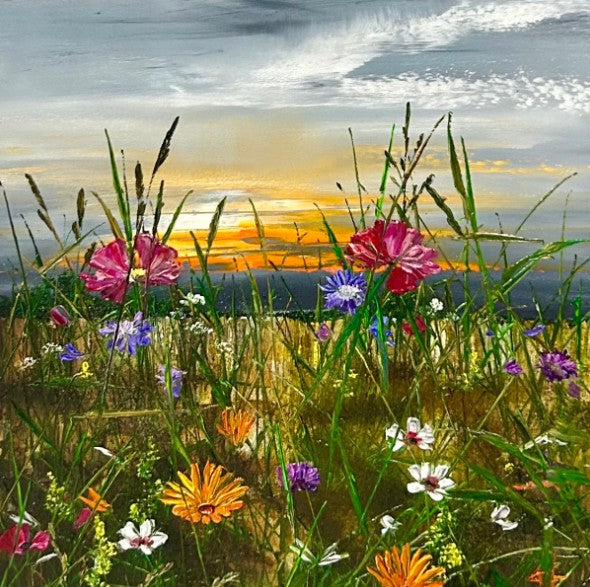 stillness and bloom close up of framed print by artist kimberley harris