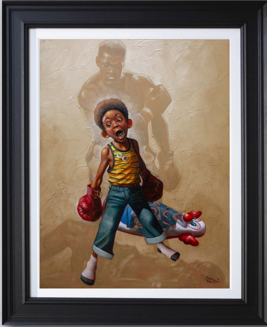 sting like a bee deluxe canvas print framed in black by artist craig davison