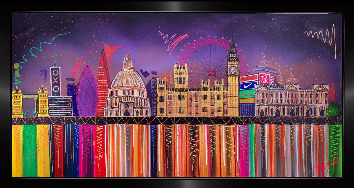 summer night city original framed by arist julie connor