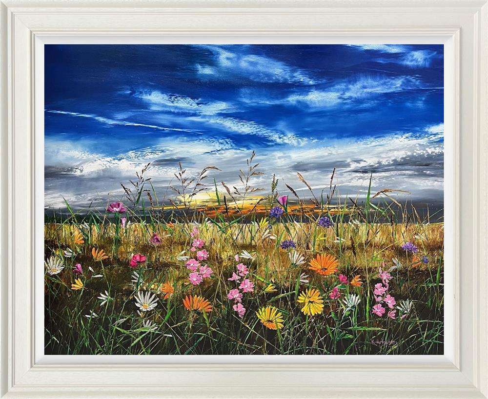 sunrise meadows framed print by artist kiimberley harris