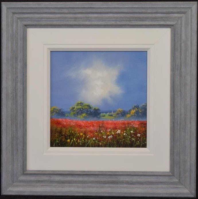 sunshine in the meadow ii framed original by artist allan morgan