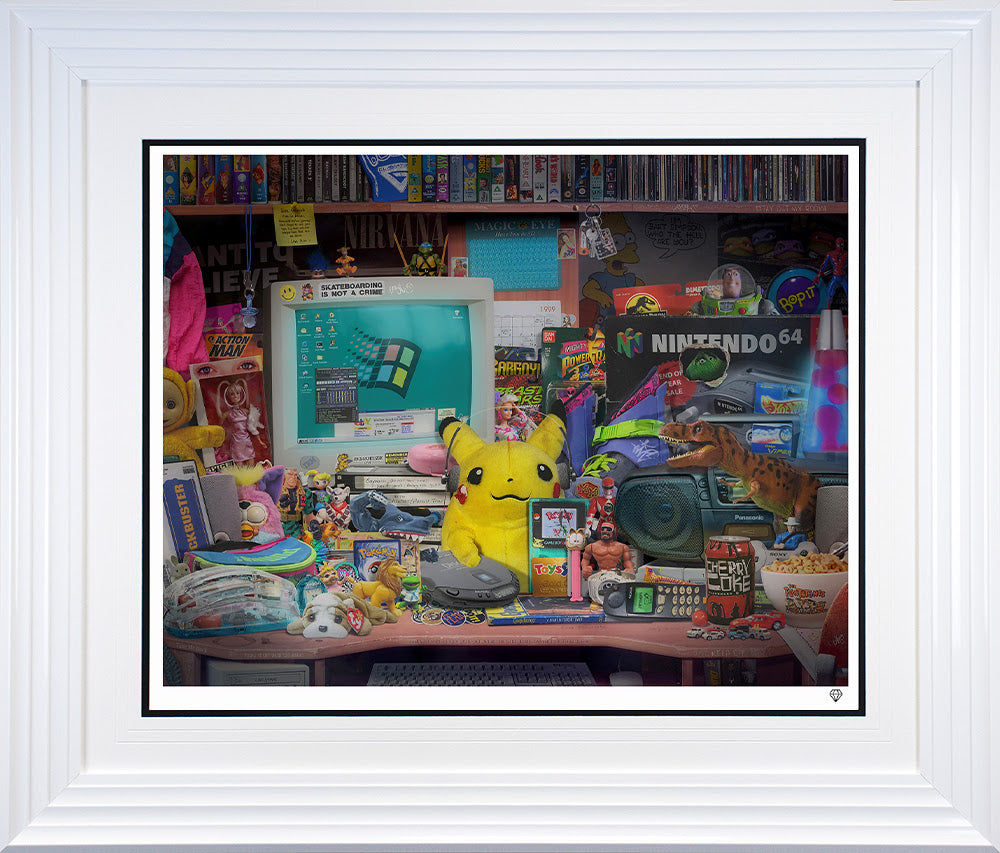 take me back to the 90s print framed in white by artist jj adams