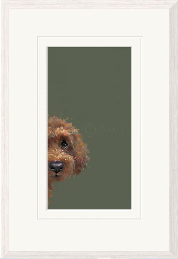 taking a peek framed print by artist nicky litchfield