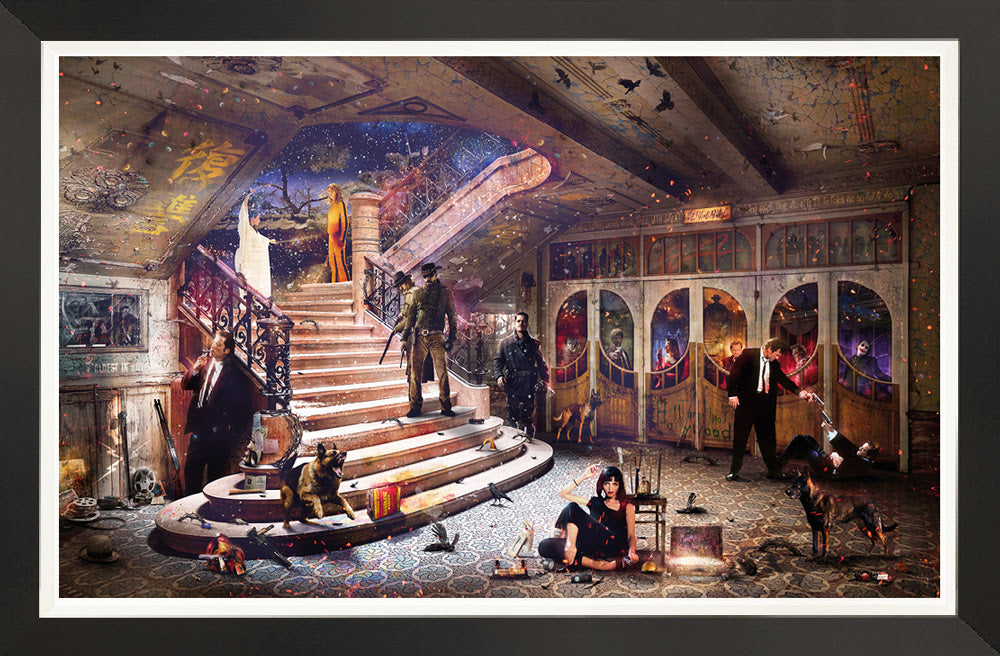 tarantinos hollywood deluxe framed print by artist mark davies