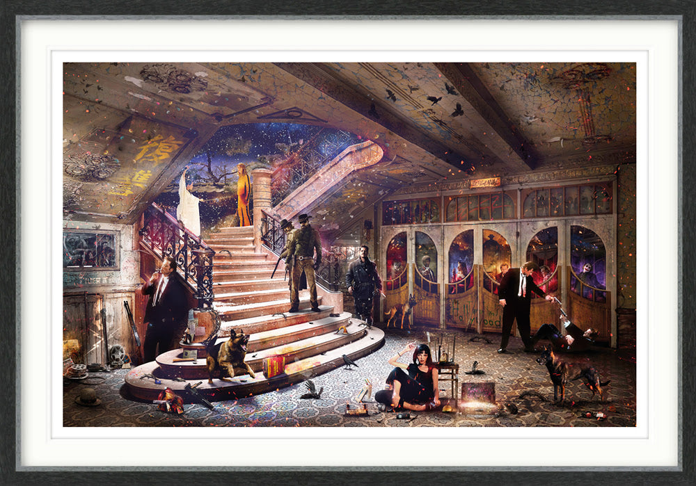 tarantinos hollywood framed print by artist mark davies