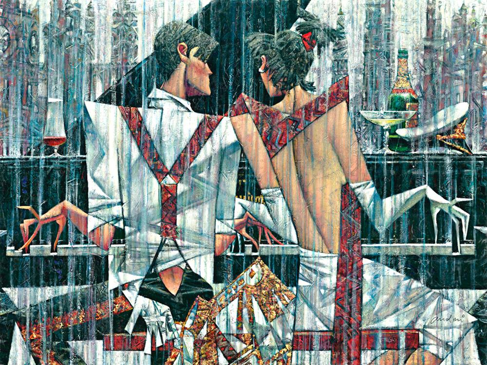 the piano bar framed print by artist andrei protsouk