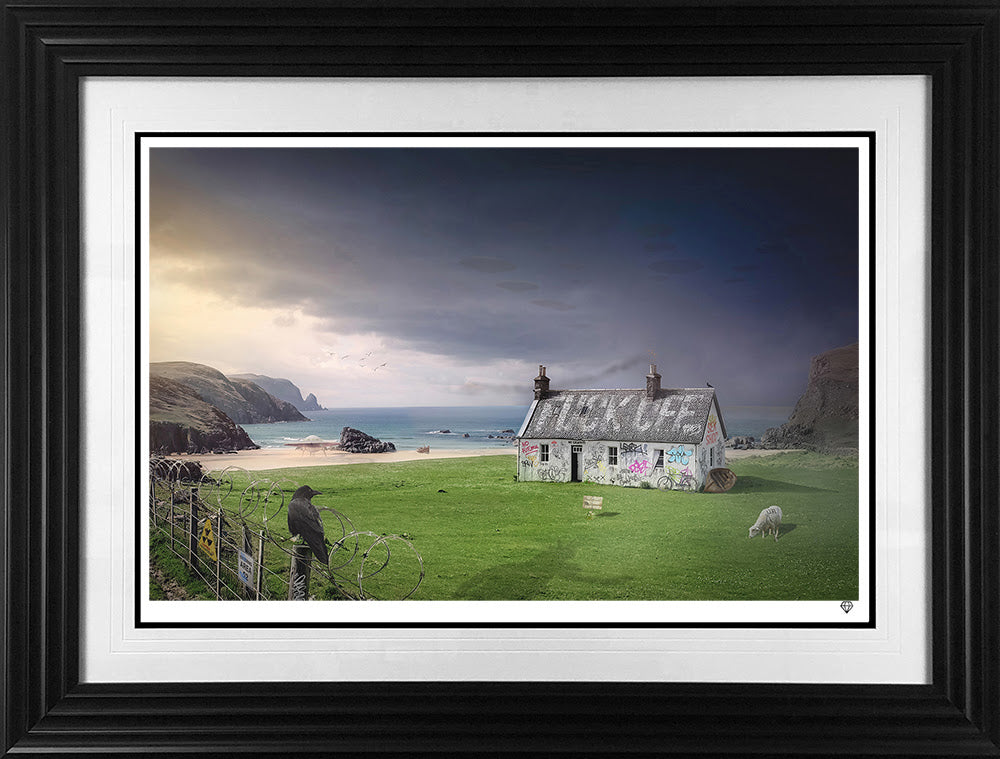 the approaching storm print framed in black by artist jj adams
