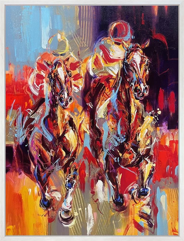 the chase framed original by artist anna cher