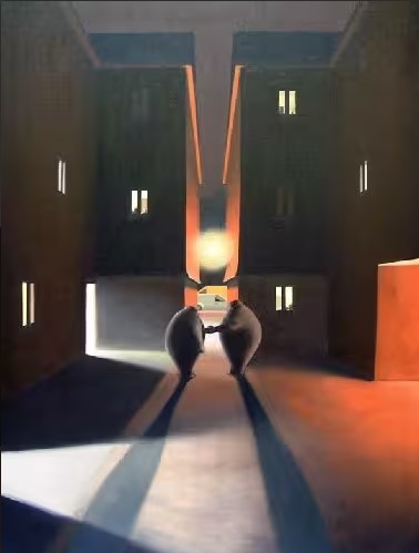 the conversation print by artist nadeem chugtai