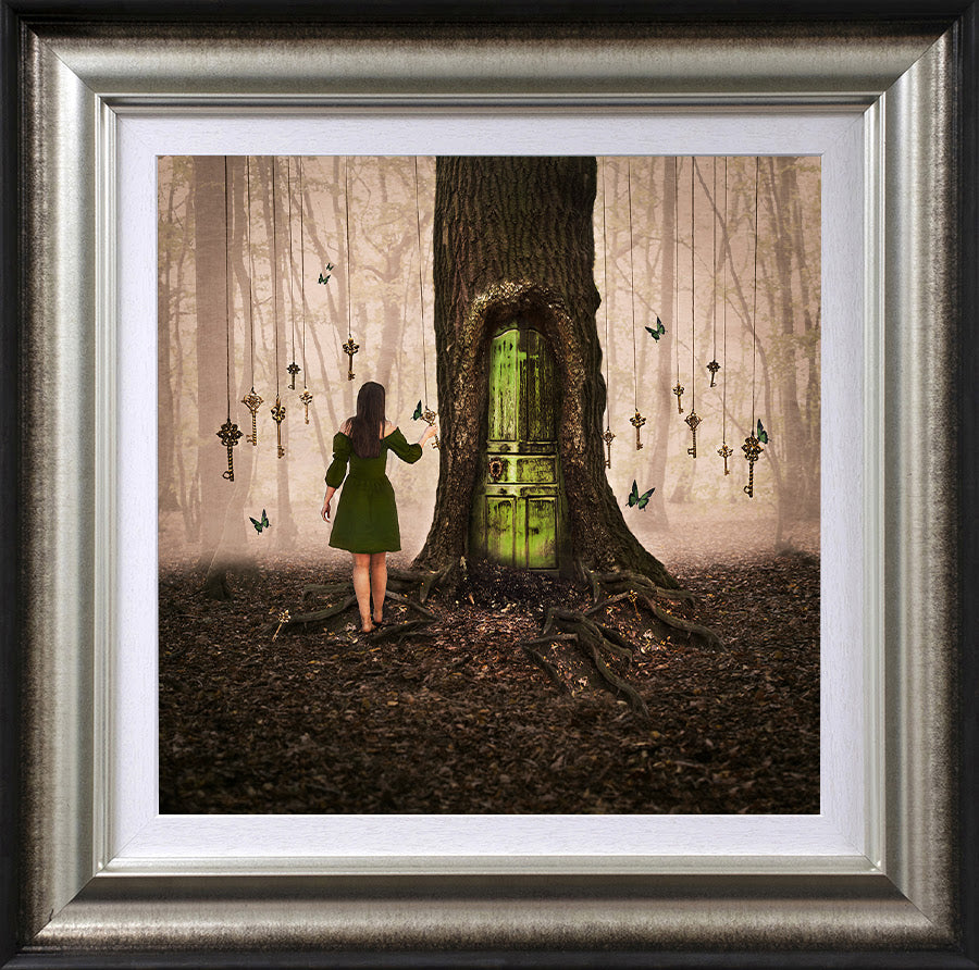 the golden key framed print by artist michelle mackie