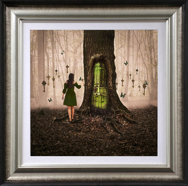 the golden key framed print by artist michelle mackie