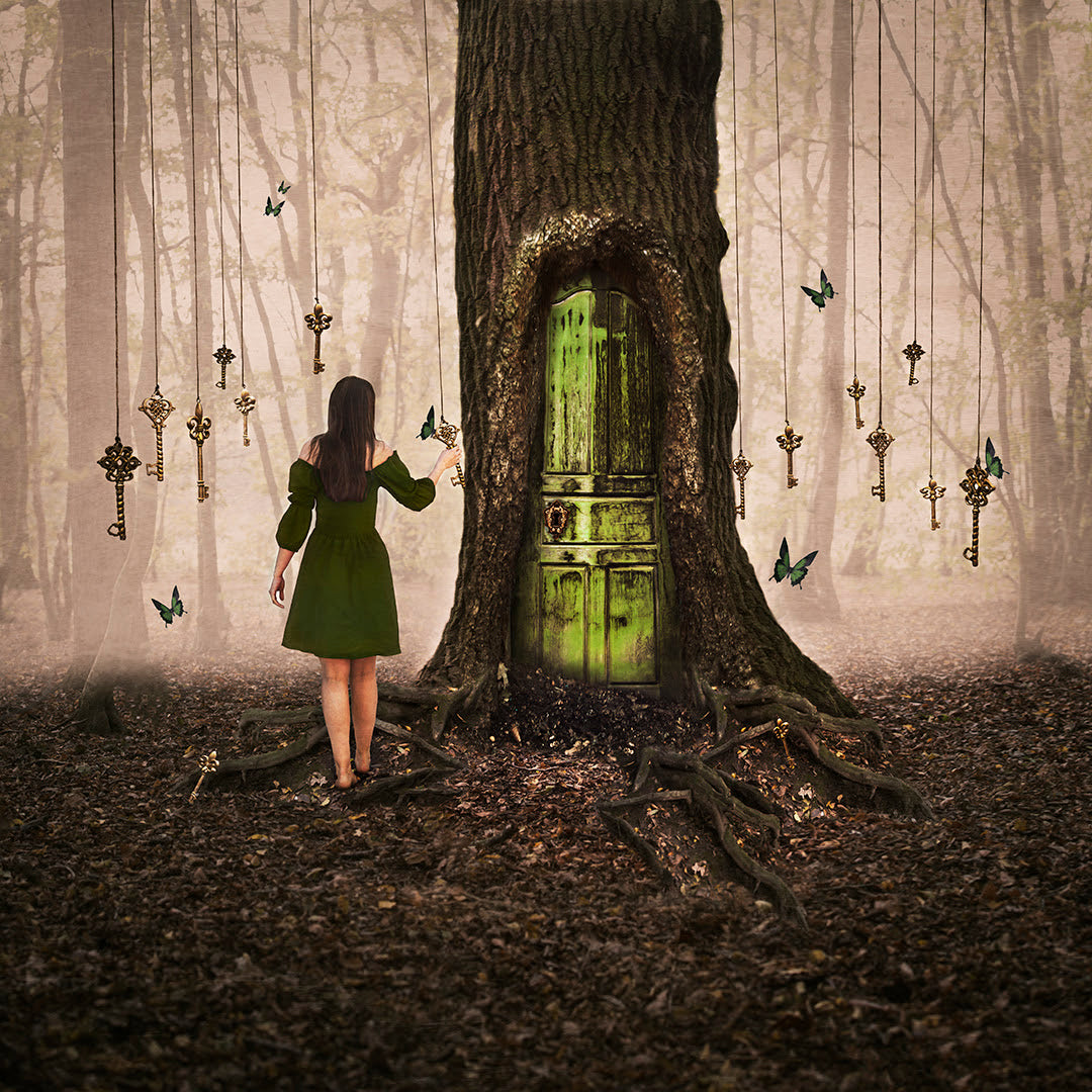 the golden key print by artist michelle mackie