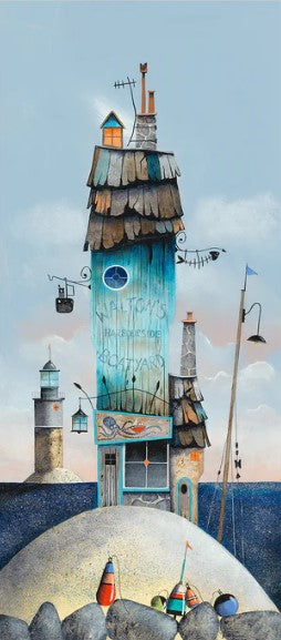 the harbourside boatyard print by artist gary walton