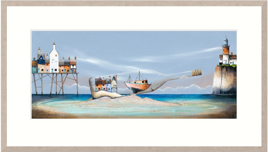 the impossible bottle framed print by artist gary walton