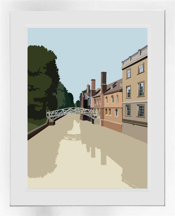 the mathematical bridge framed print by artist oshe