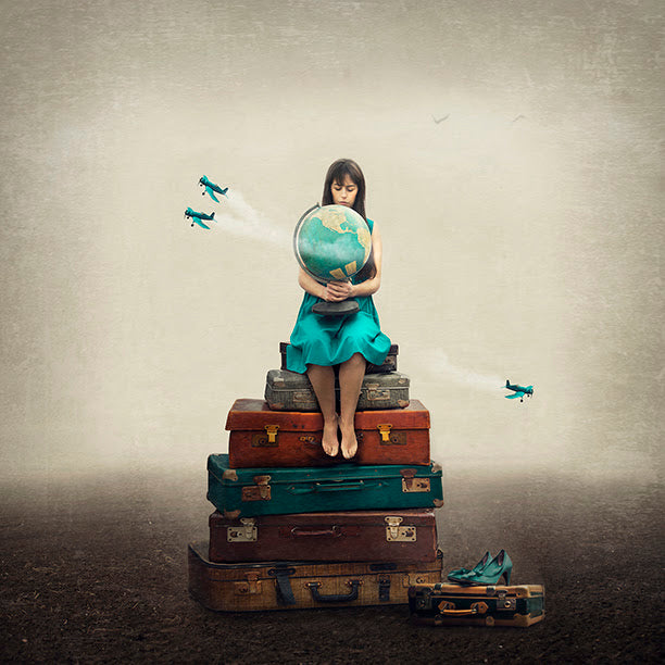 the whole world in her hands print by artist michelle mackie