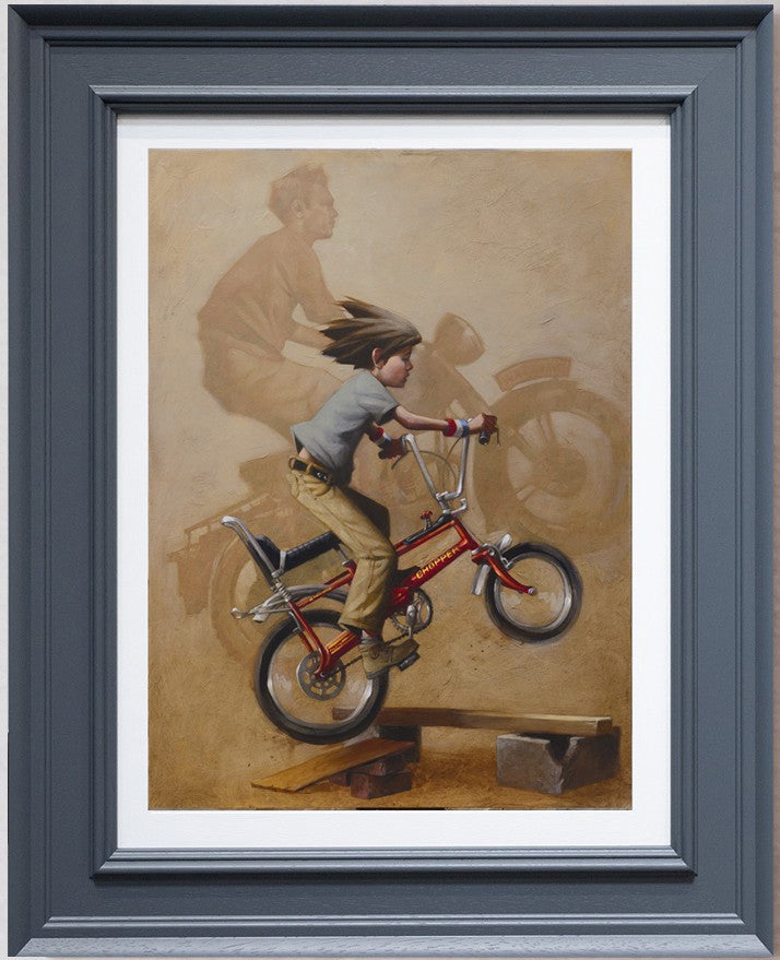 there will be no escape from zis camp canvas print framed in grey by artist craig davison