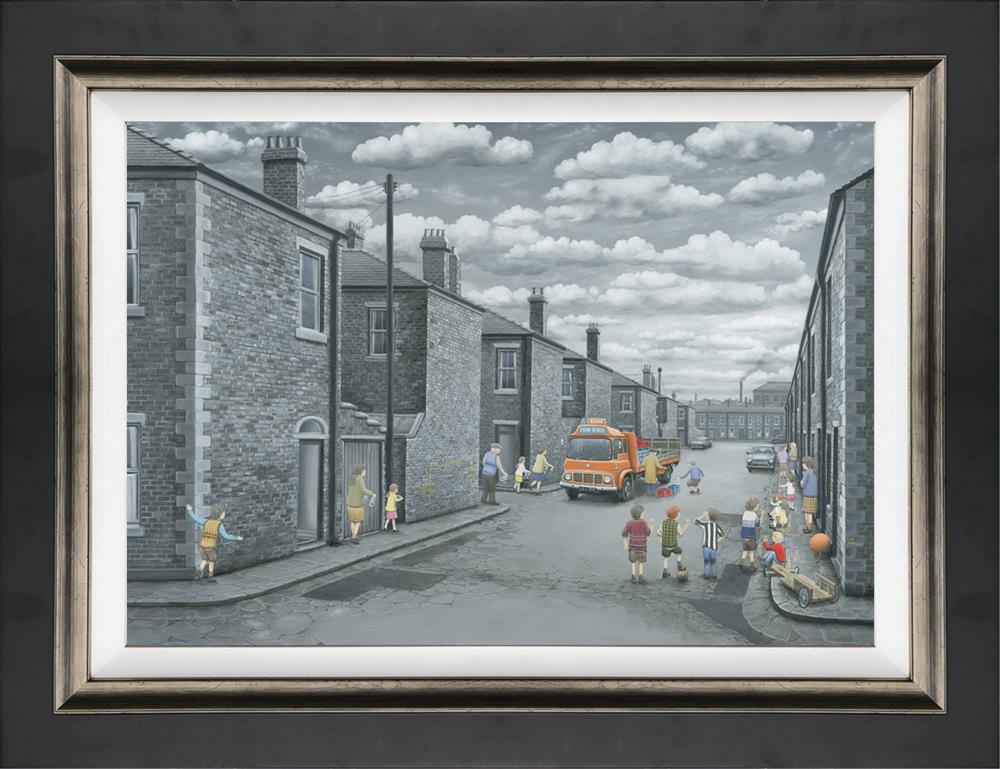 thirsty work framed canvas print by artist leigh lambert