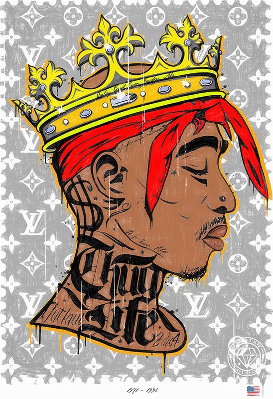 thug life tupac print by artist jj adams