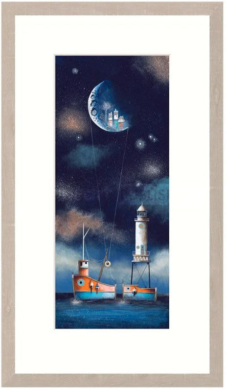 tug with gravity framed print by artist gary walton