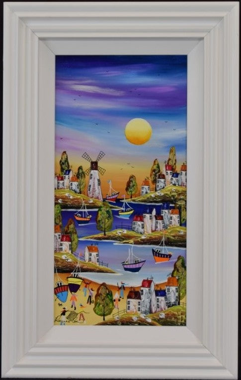 twilight nights framed original by artist rozanne bell