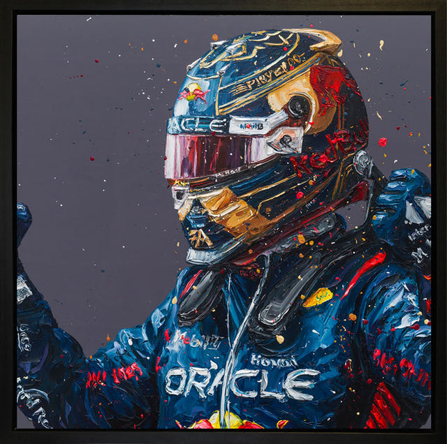 verstappen 2023 wall of champions framed print by artist paul oz