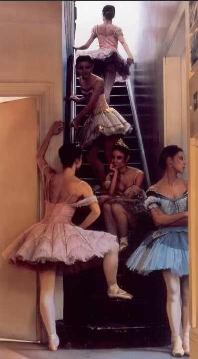 wating in the wings mounted print by artist douglas hoffmann